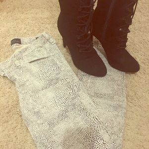 Guess snake skin print skinny jeans